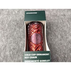 Starbucks Jeweled Mini Tumbler Cup Keychain MERLOT 2022‎ Holiday Christmas NEW